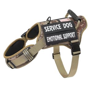 Service Tactical Dog Harness Vest Seat Belt - Khaki, S